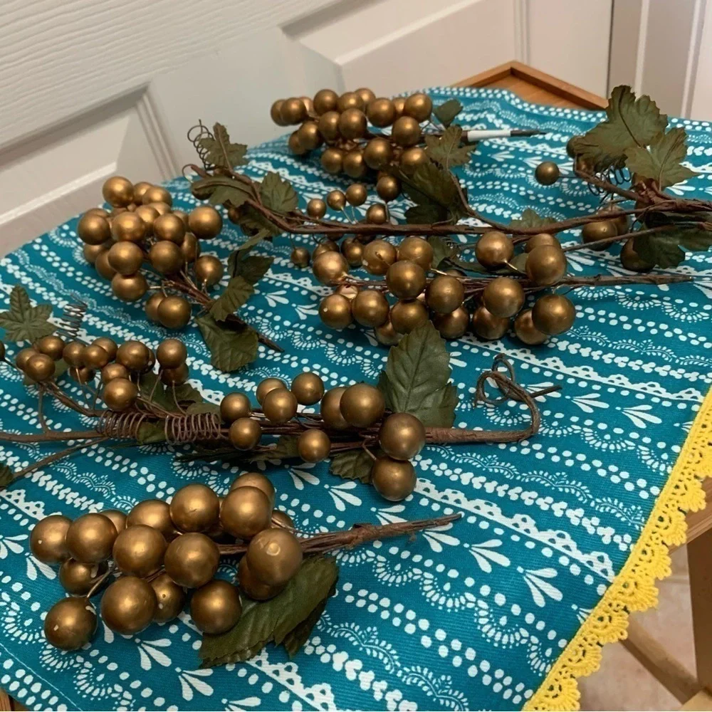 PIER 1 faux floral fruit bundle decor dining craft apple pear grapes lemons